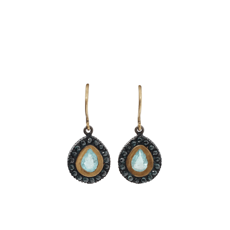 YOSSI HARARI-Ella Paraiba And Diamond Earrings-YELLOW GOLD