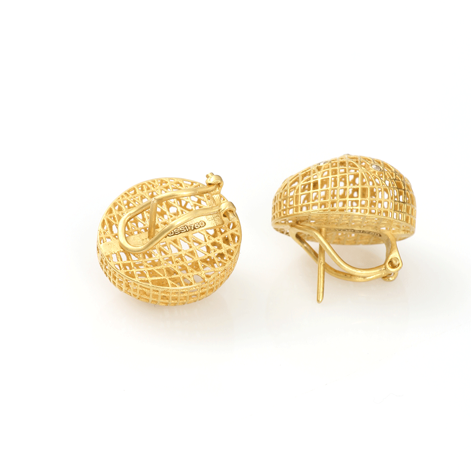 YOSSI HARARI-Medium Lace Roxanne Earrings-YELLOW GOLD