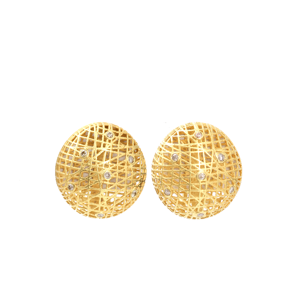 YOSSI HARARI-Medium Lace Roxanne Earrings-YELLOW GOLD