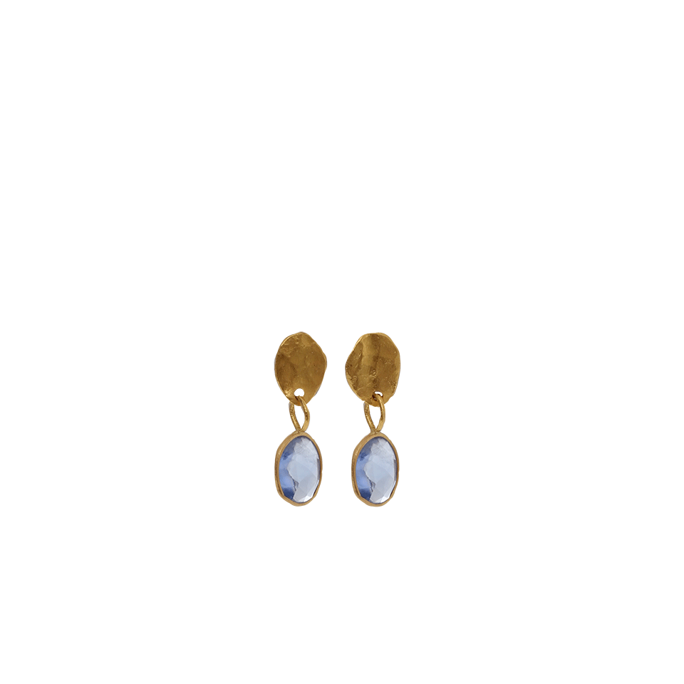 YOSSI HARARI-Melissa Blue Sapphire Earrings-YELLOW GOLD