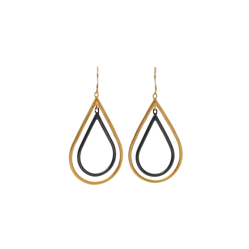 YOSSI HARARI-Rachel Double Pear Shaped Earrings-YELLOW GOLD