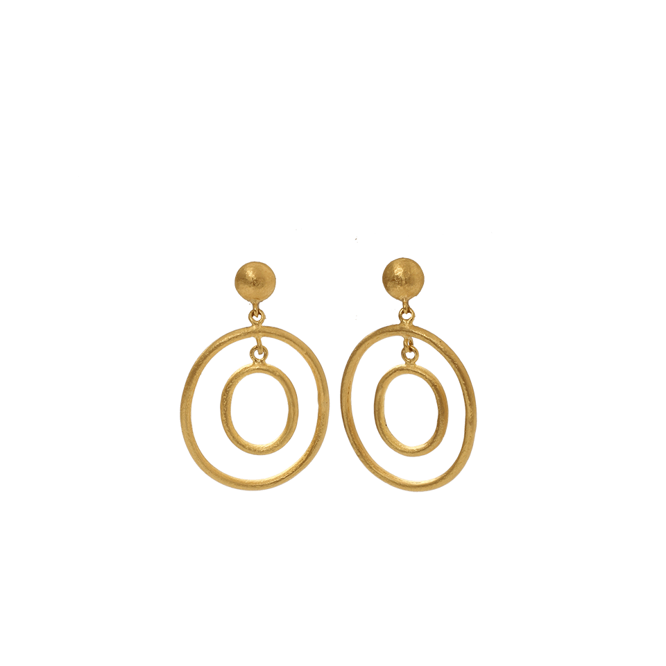 YOSSI HARARI-Rachel Small Double Oval Earrings-YELLOW GOLD
