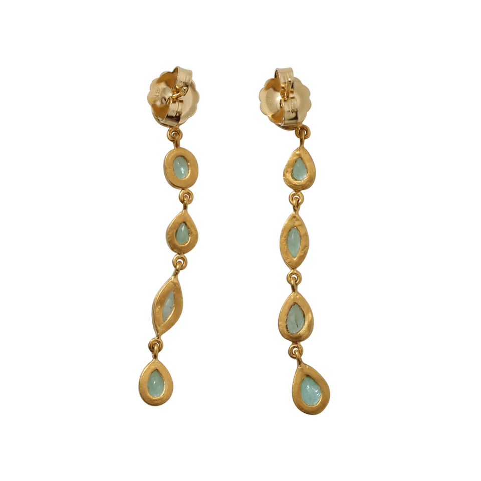 YOSSI HARARI-Roxanne Paraiba Five Drop Earrings-YELLOW GOLD