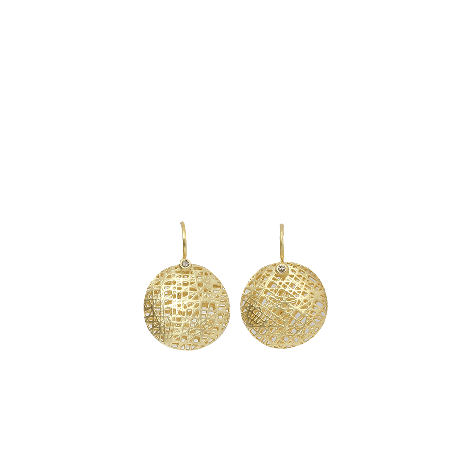 YOSSI HARARI-Small Lace Earrings-YELLOW GOLD