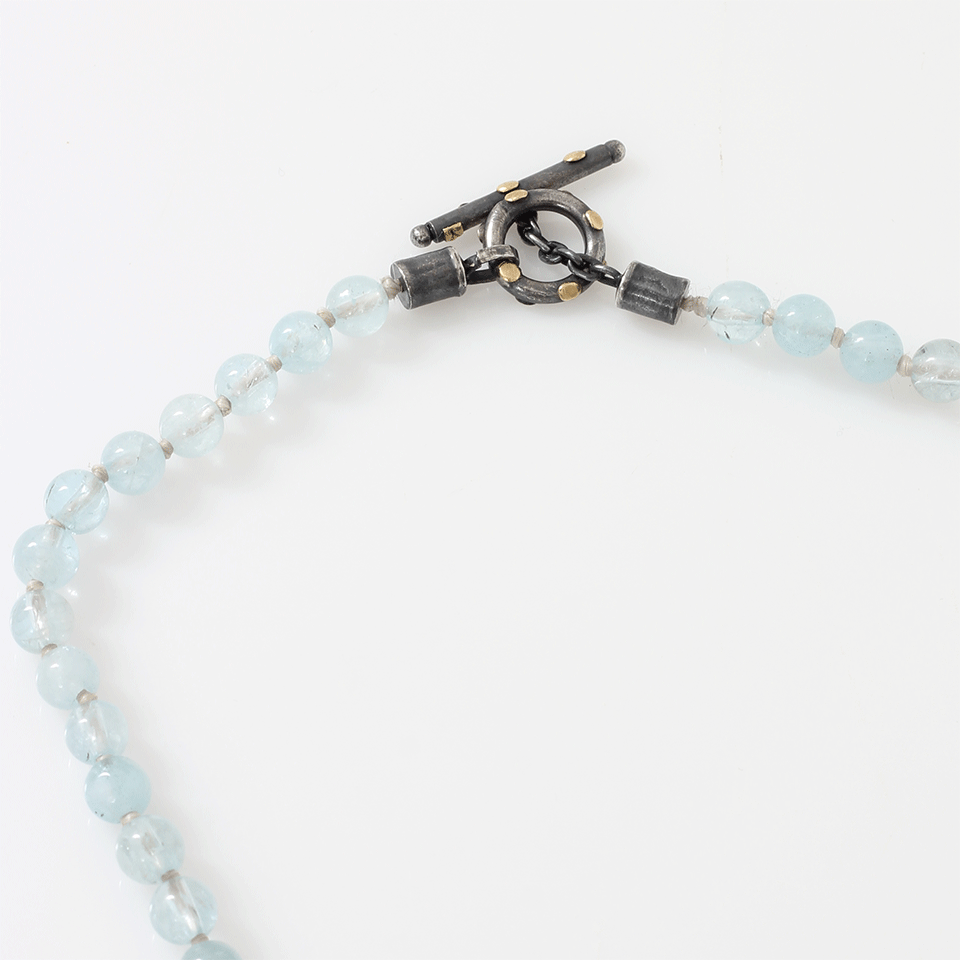 YOSSI HARARI-Aquamarine Bead Wrap Necklace-GILVER