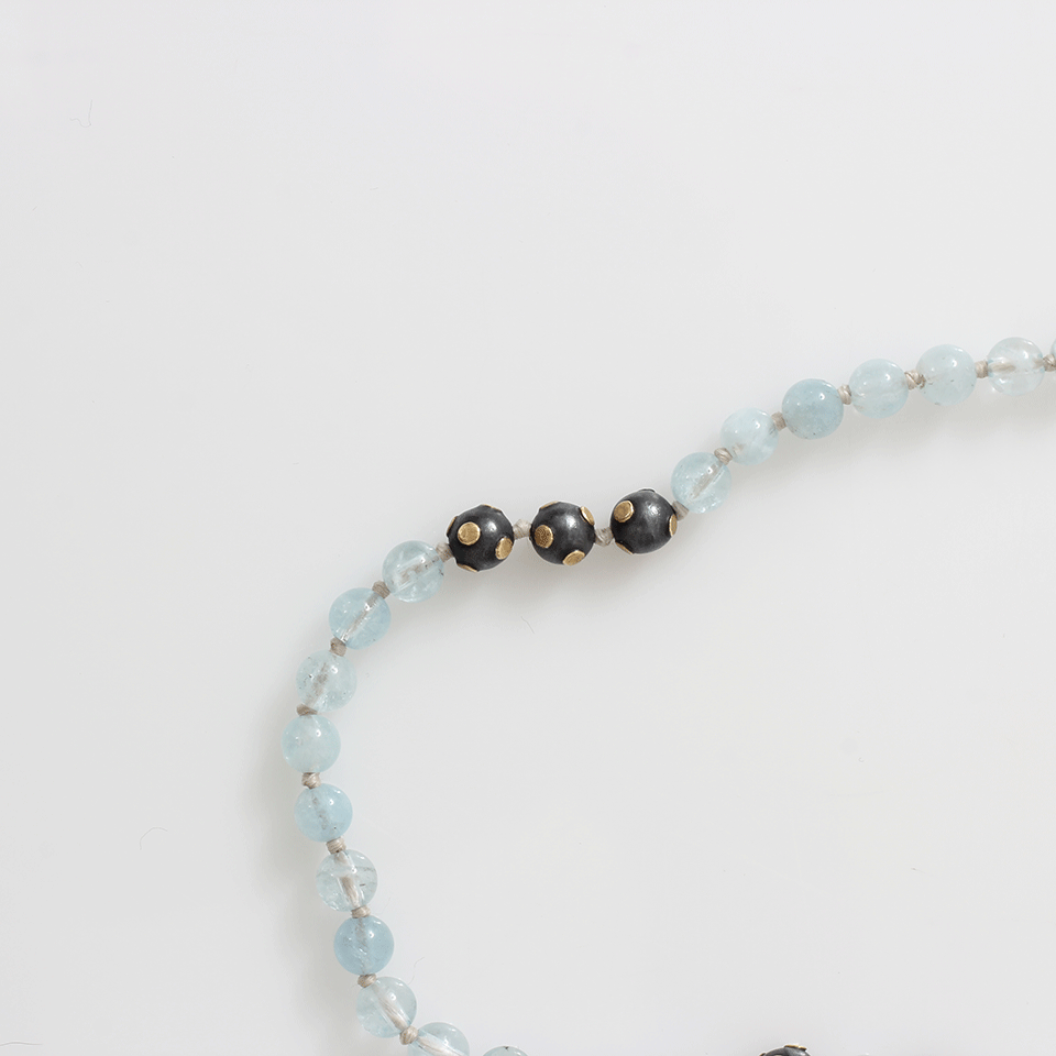 YOSSI HARARI-Aquamarine Bead Wrap Necklace-GILVER