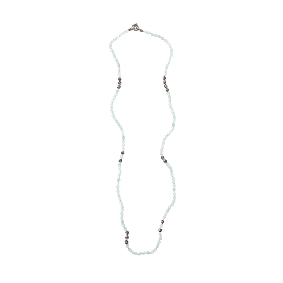 YOSSI HARARI-Aquamarine Bead Wrap Necklace-GILVER