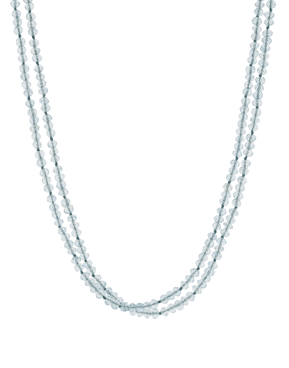 YOSSI HARARI-Roxanne Aquamarine Bead Necklace-GILVER