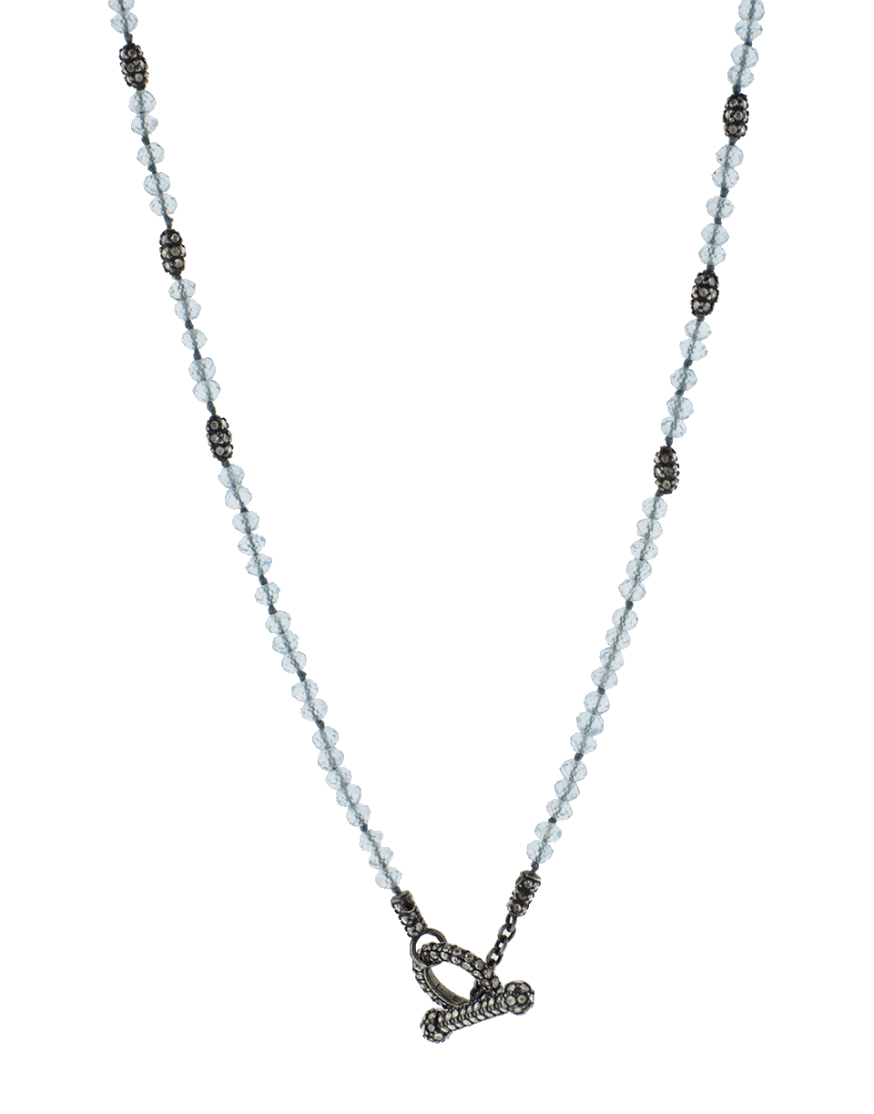 YOSSI HARARI-Roxanne Aquamarine Bead Necklace-GILVER