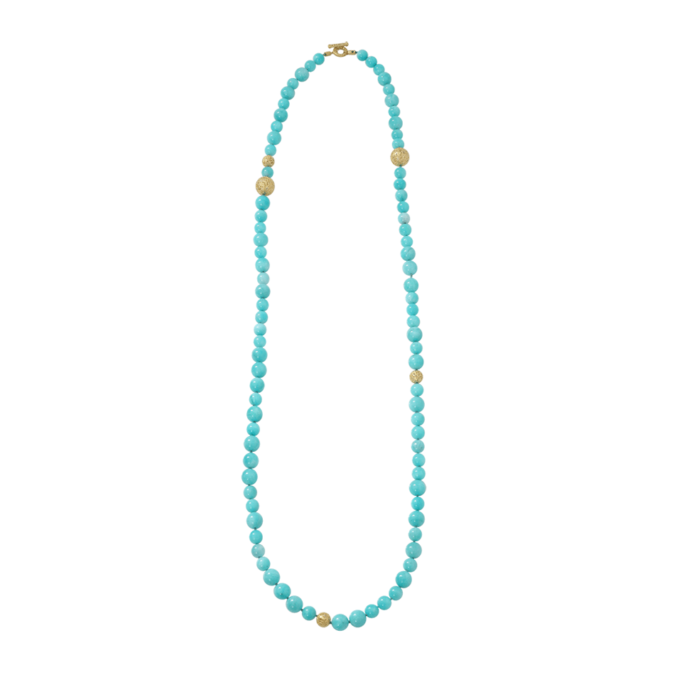 YOSSI HARARI-Amazonite Lace Wrap Necklace-YELLOW GOLD