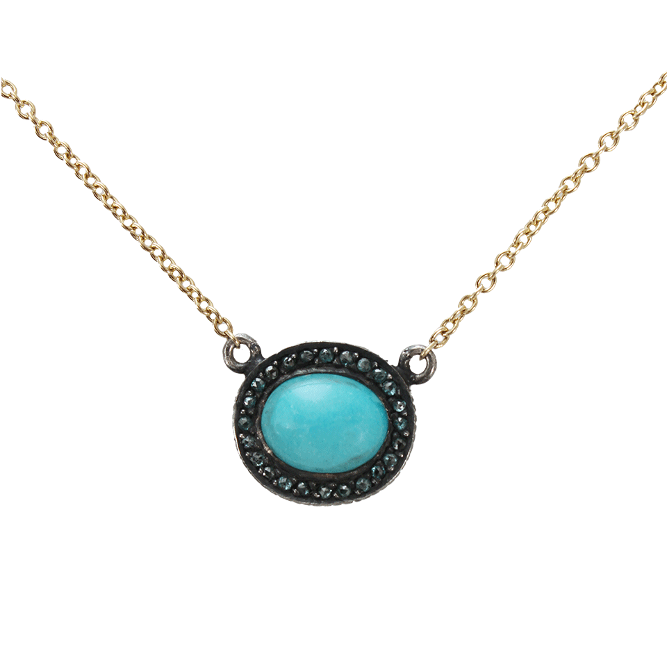 YOSSI HARARI-Ella Turquoise Pendant Necklace-YELLOW GOLD