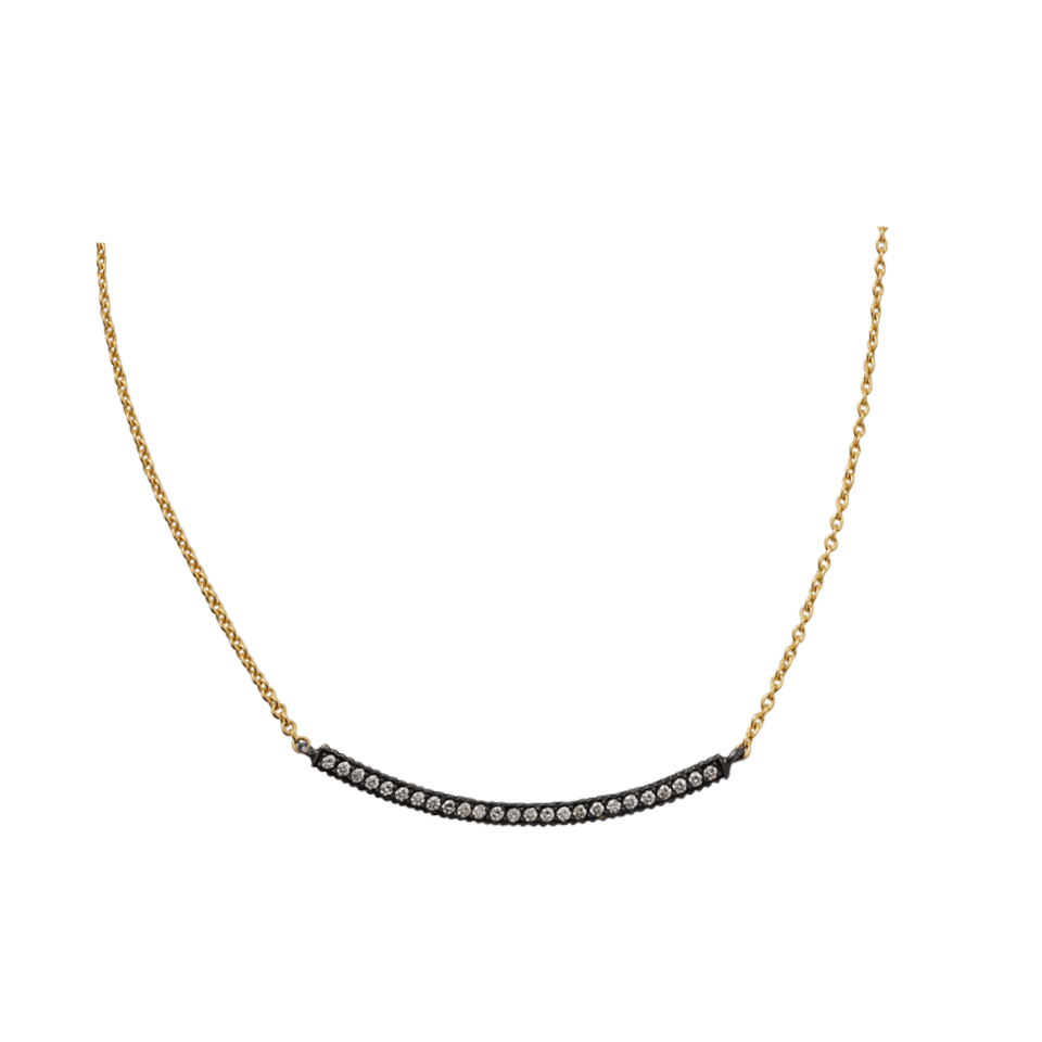 YOSSI HARARI-Lilah Smile Diamond Necklace-YELLOW GOLD