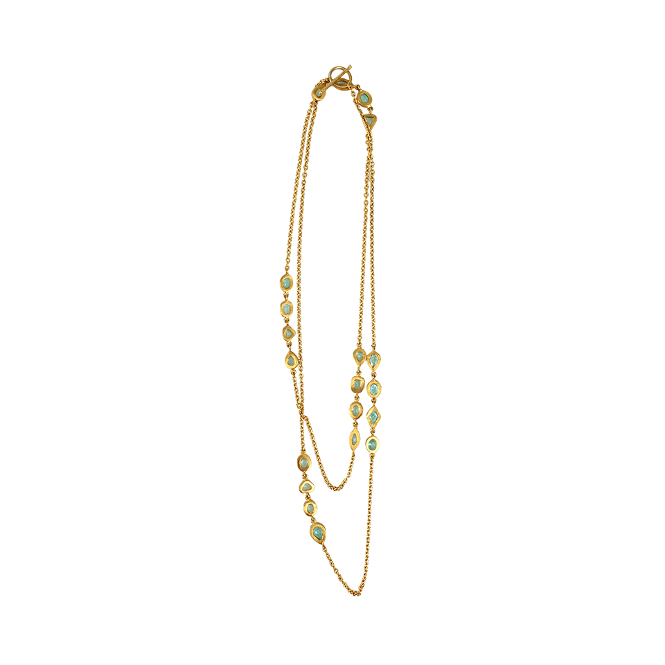 YOSSI HARARI-Mica Paraiba Tourmaline Wrap Necklace-YELLOW GOLD