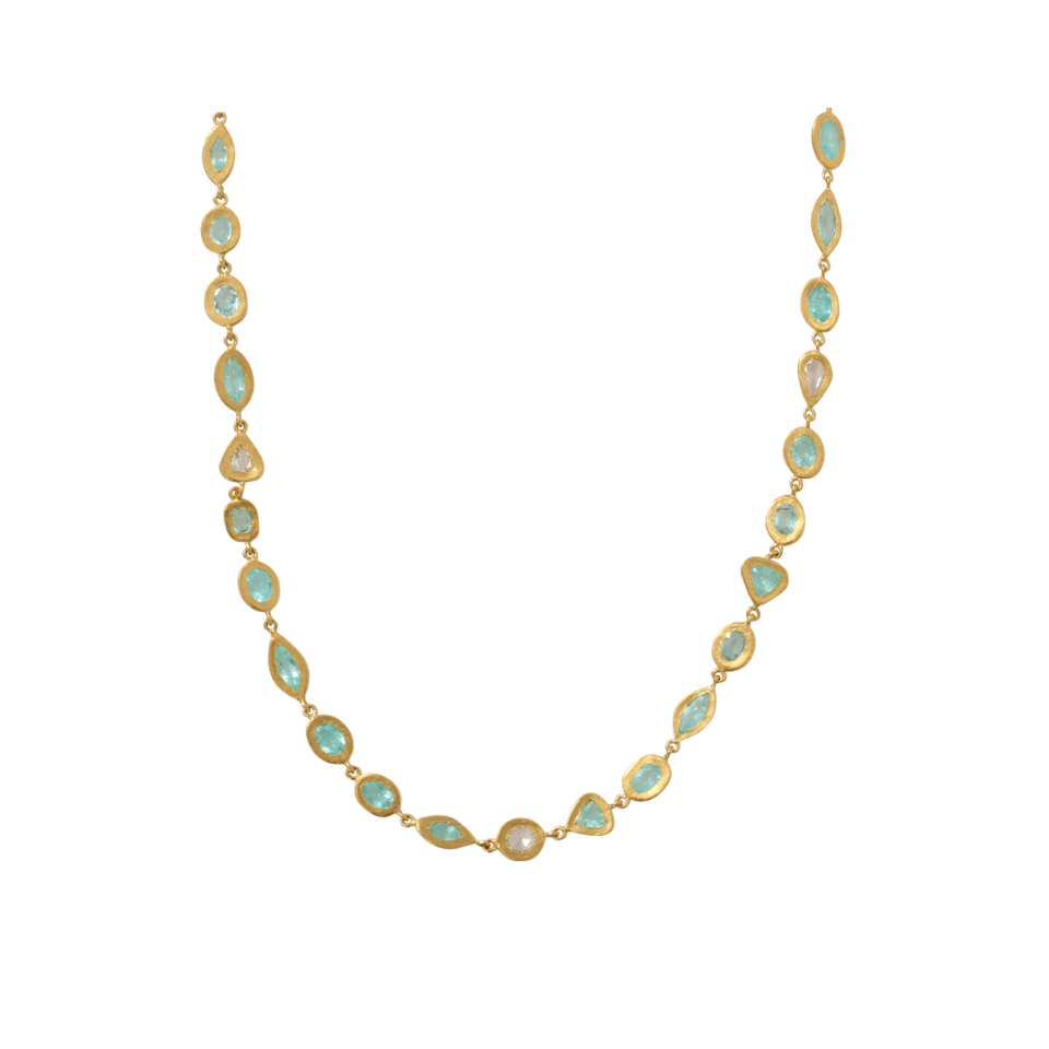YOSSI HARARI-Mica Paraiba Wrap Necklace-YELLOW GOLD