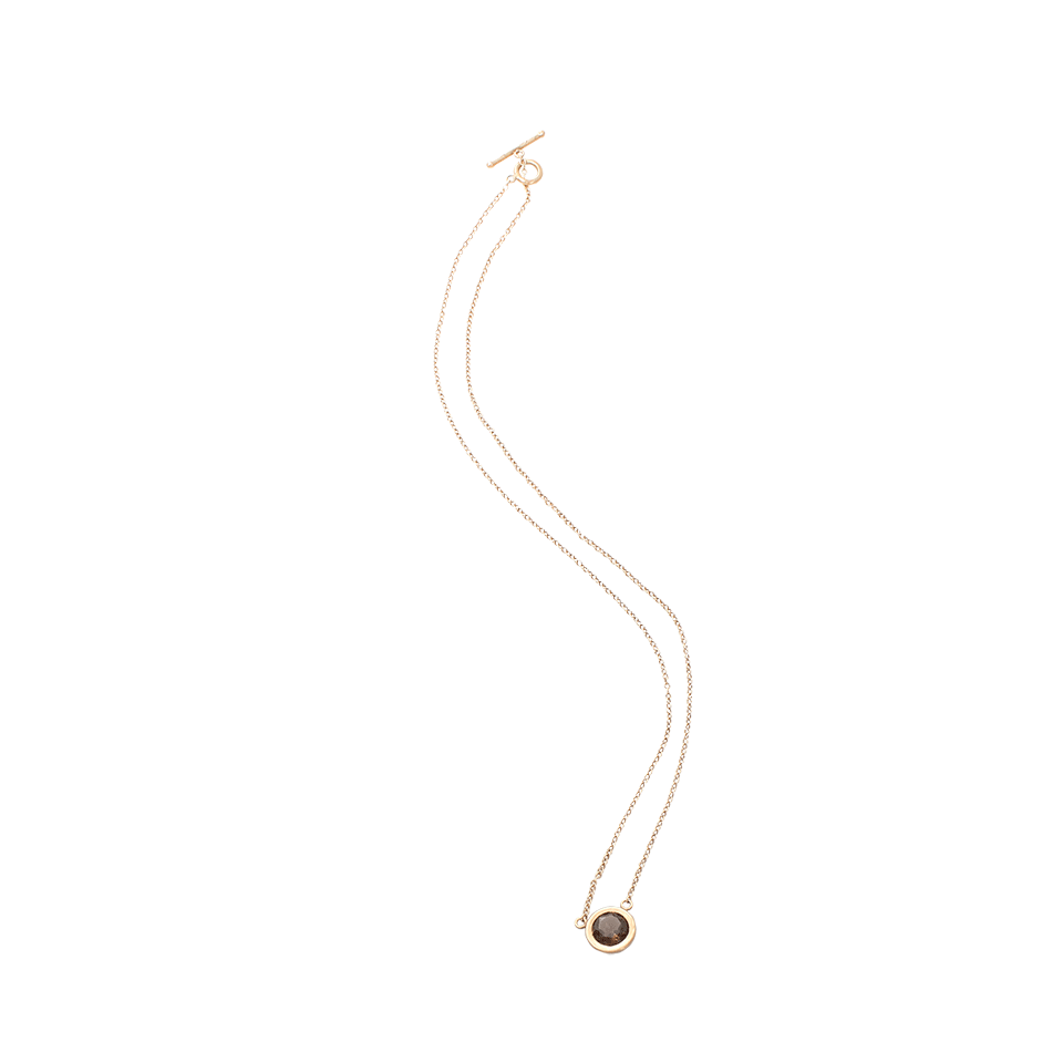 YOSSI HARARI-Mica Smokey Quartz Single Pendant Necklace-YELLOW GOLD