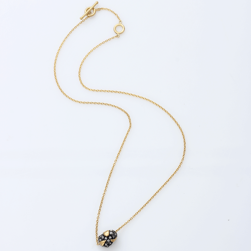 YOSSI HARARI-Mini Helen Single Bead Necklace-YELLOW GOLD