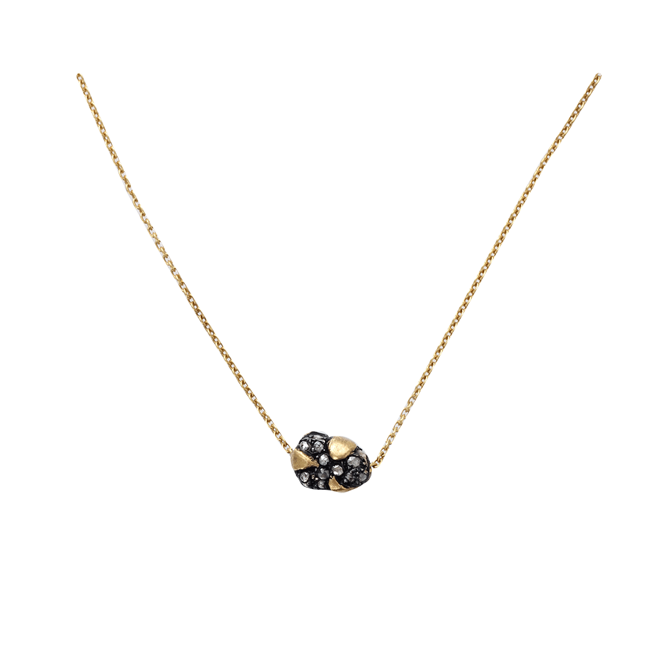 YOSSI HARARI-Mini Helen Single Bead Necklace-YELLOW GOLD