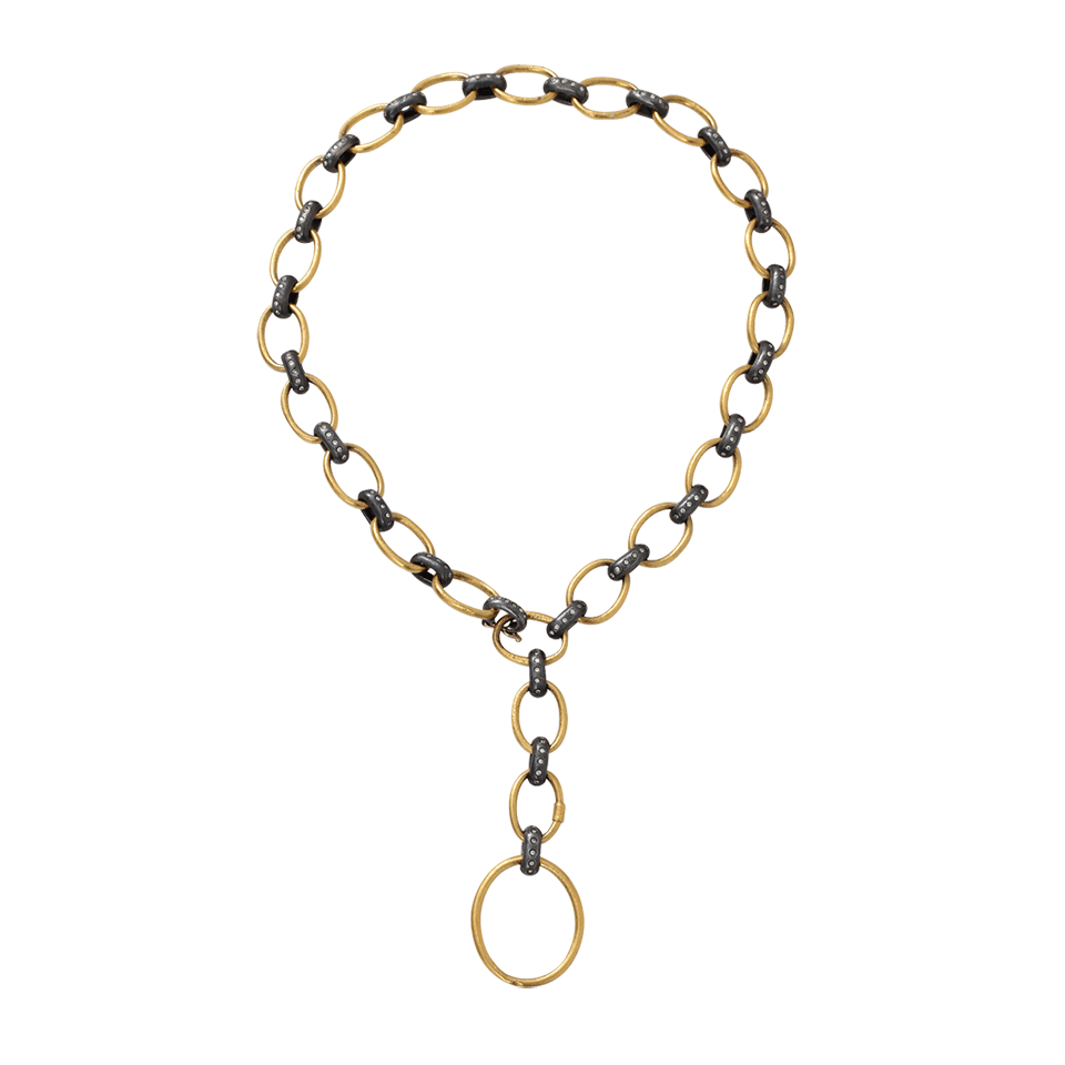 YOSSI HARARI-Rachel Diamond Link Necklace-YELLOW GOLD