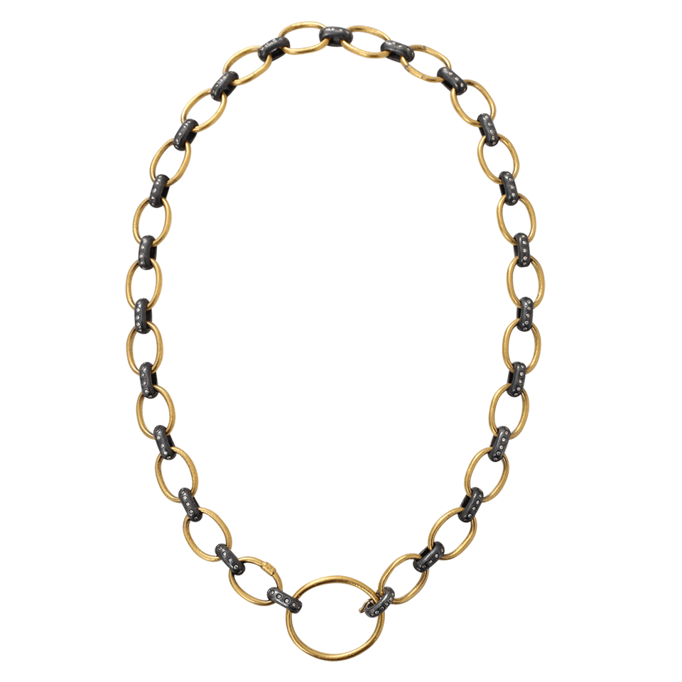 YOSSI HARARI-Rachel Diamond Link Necklace-YELLOW GOLD