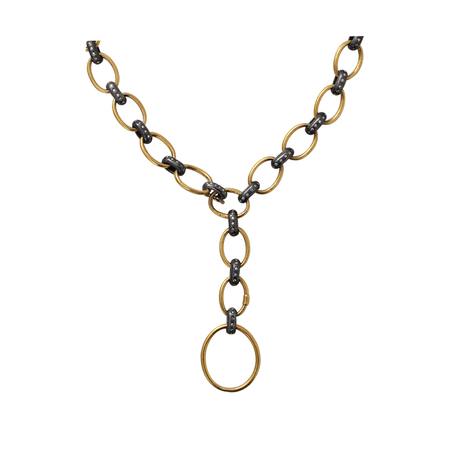 YOSSI HARARI-Rachel Diamond Link Necklace-YELLOW GOLD