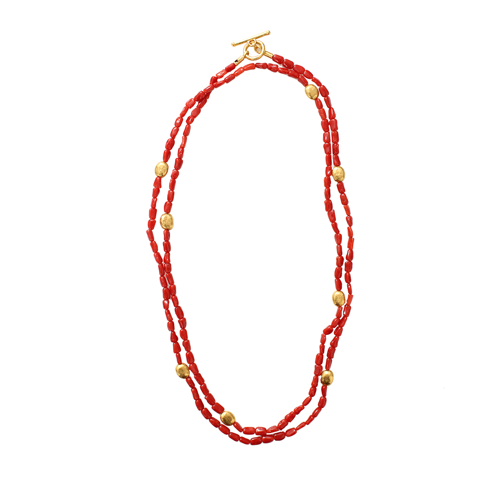 YOSSI HARARI-Roxanne Coral Necklace-YELLOW GOLD