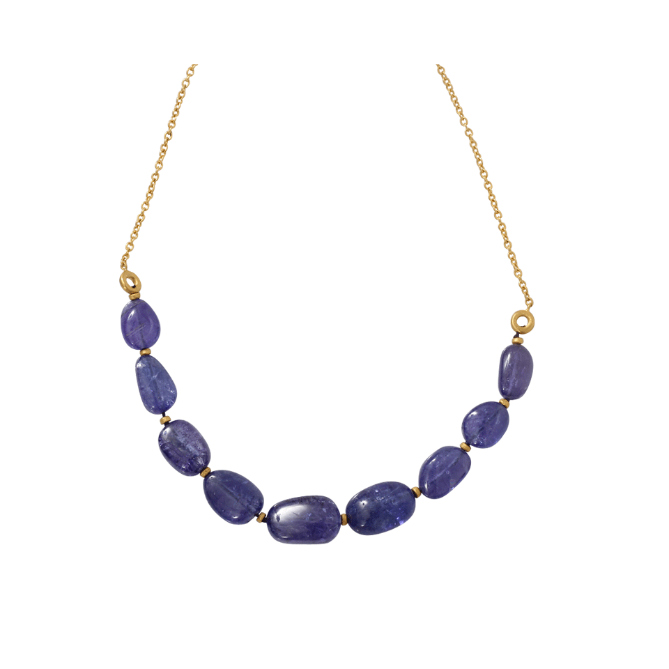 YOSSI HARARI-Tanzanite Necklace-YELLOW GOLD