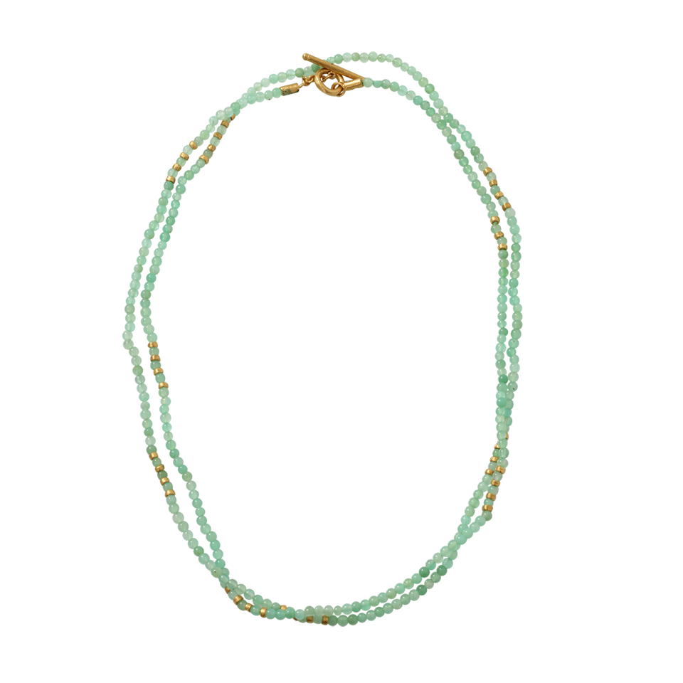YOSSI HARARI-Tribe Chrysophrase Wrap Necklace-YELLOW GOLD
