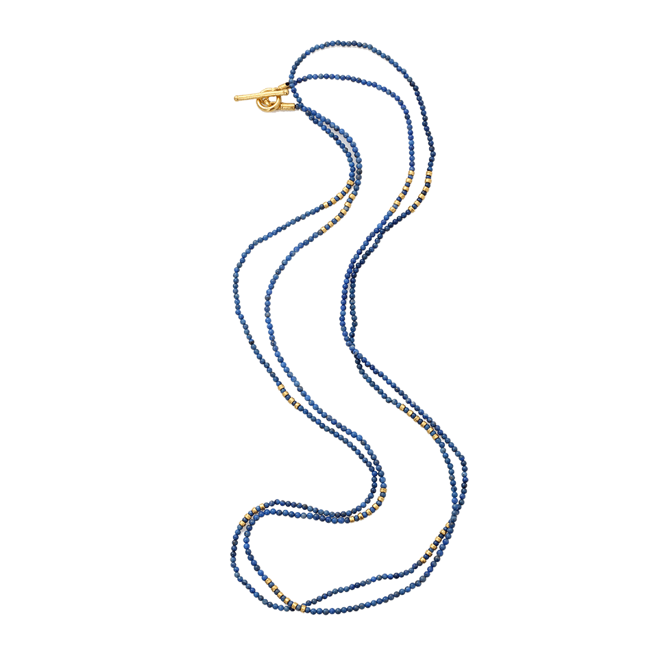 YOSSI HARARI-Tribe Lapis Bead Wrap Necklace-YELLOW GOLD