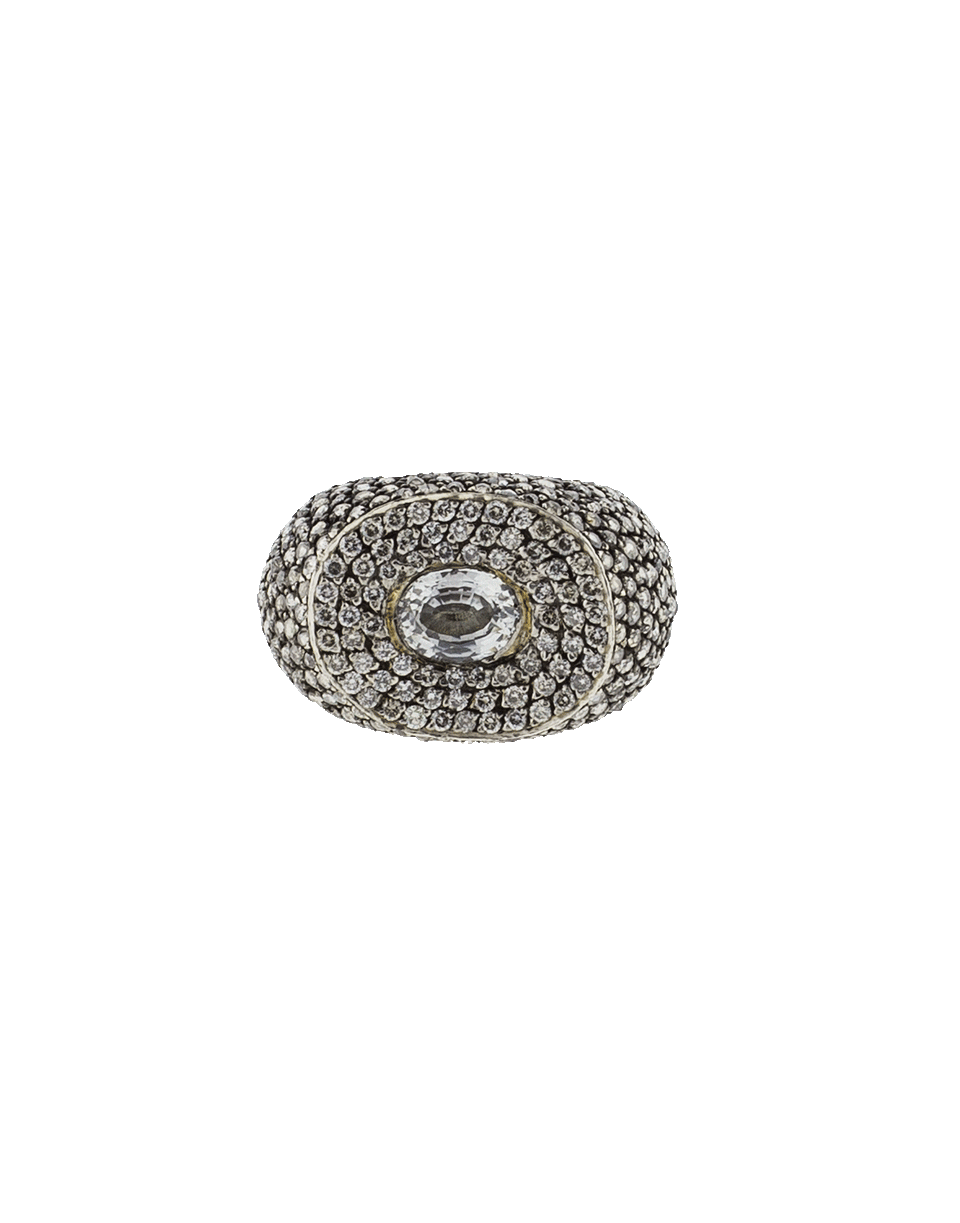 YOSSI HARARI-Suzi White Sapphire And Diamond Pave Ring-GILVER