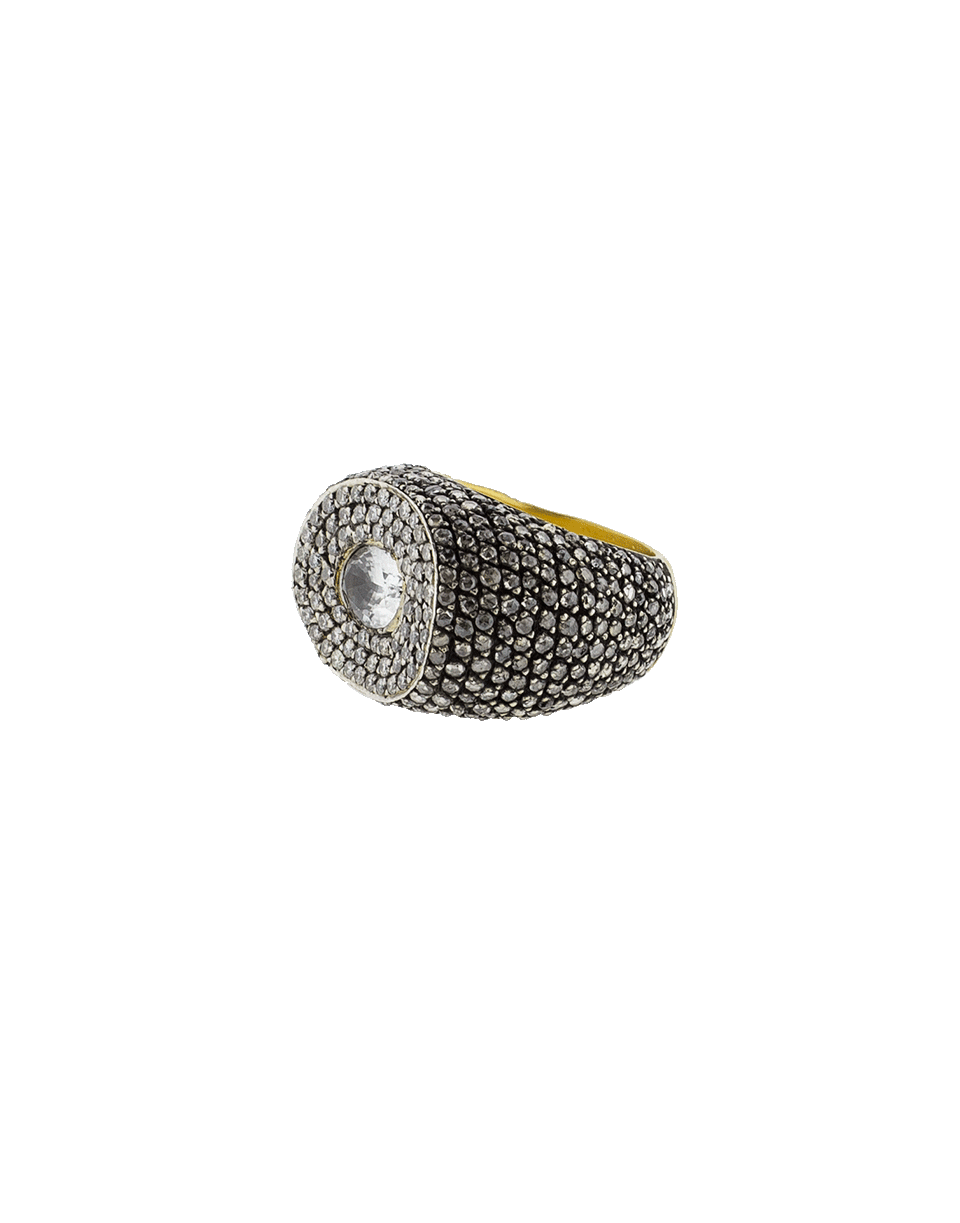 YOSSI HARARI-Suzi White Sapphire And Diamond Pave Ring-GILVER