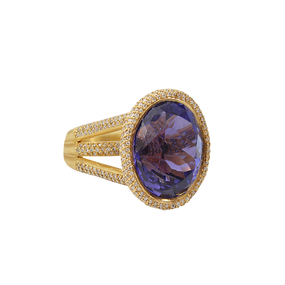 YOSSI HARARI-Large Tanzanite Ring-YELLOW GOLD