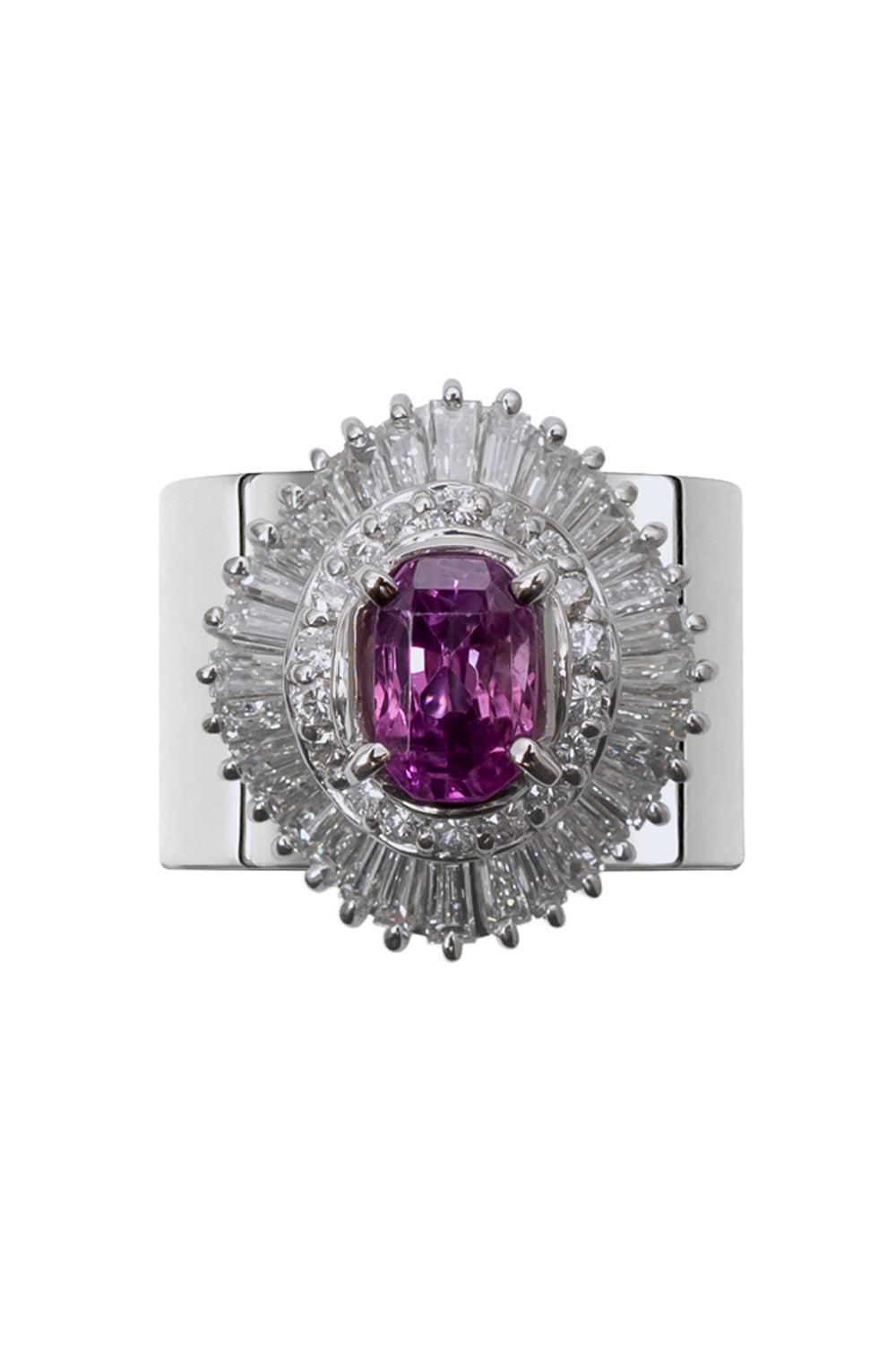 Diamond Pink Sapphire Revive Ring-PLATINUM-7-JEWELRYFINE JEWELRING-YUTIA