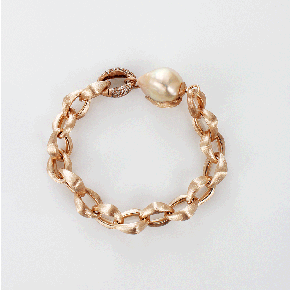 YVEL-Multi Color Baroque Fresh Water Pearl Bracelet-ROSE GOLD