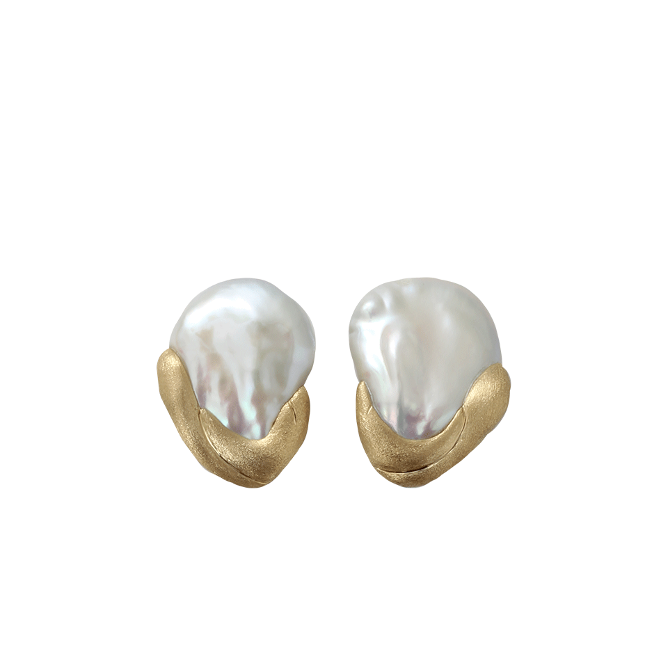YVEL-Baroque Freshwater Pearl Earrings-YELLOW GOLD