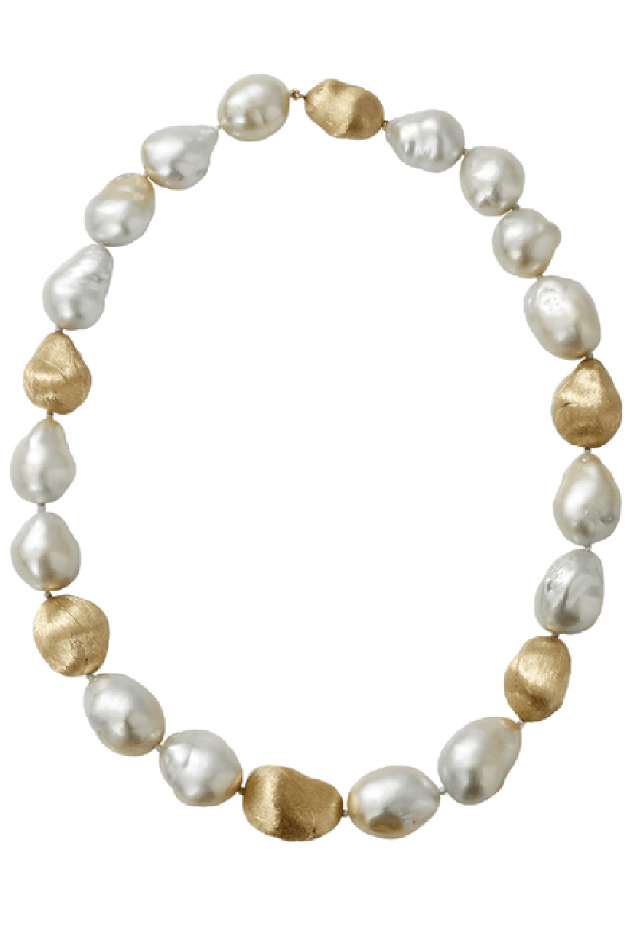 YVEL-Baroque Pearl Necklace-YELLOW GOLD