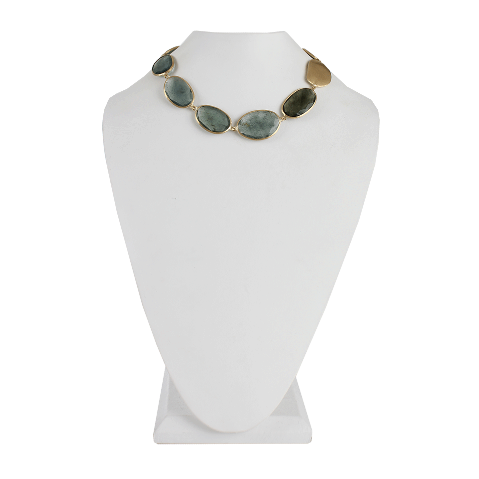 YVEL-Aquamarine and Yellow Gold Necklace-YLW GOLD