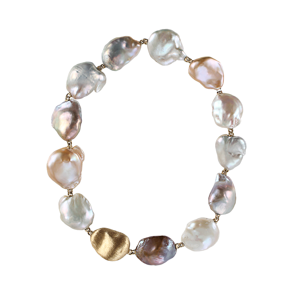 YVEL-Souffle Baroque Pearl Necklace-YLW GOLD