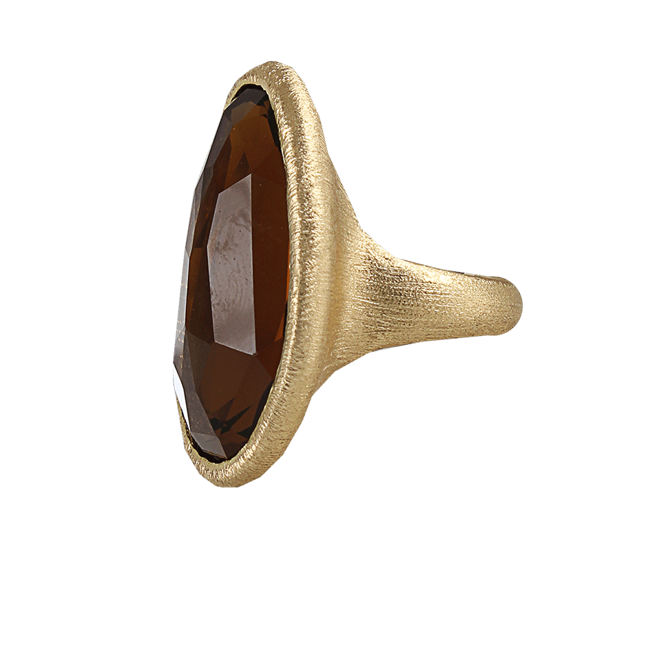 YVEL-Smokey Quartz Ring-YELLOW GOLD