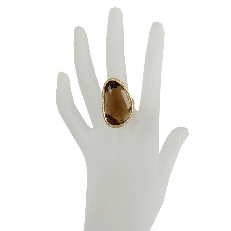YVEL-Smokey Quartz Ring-YELLOW GOLD