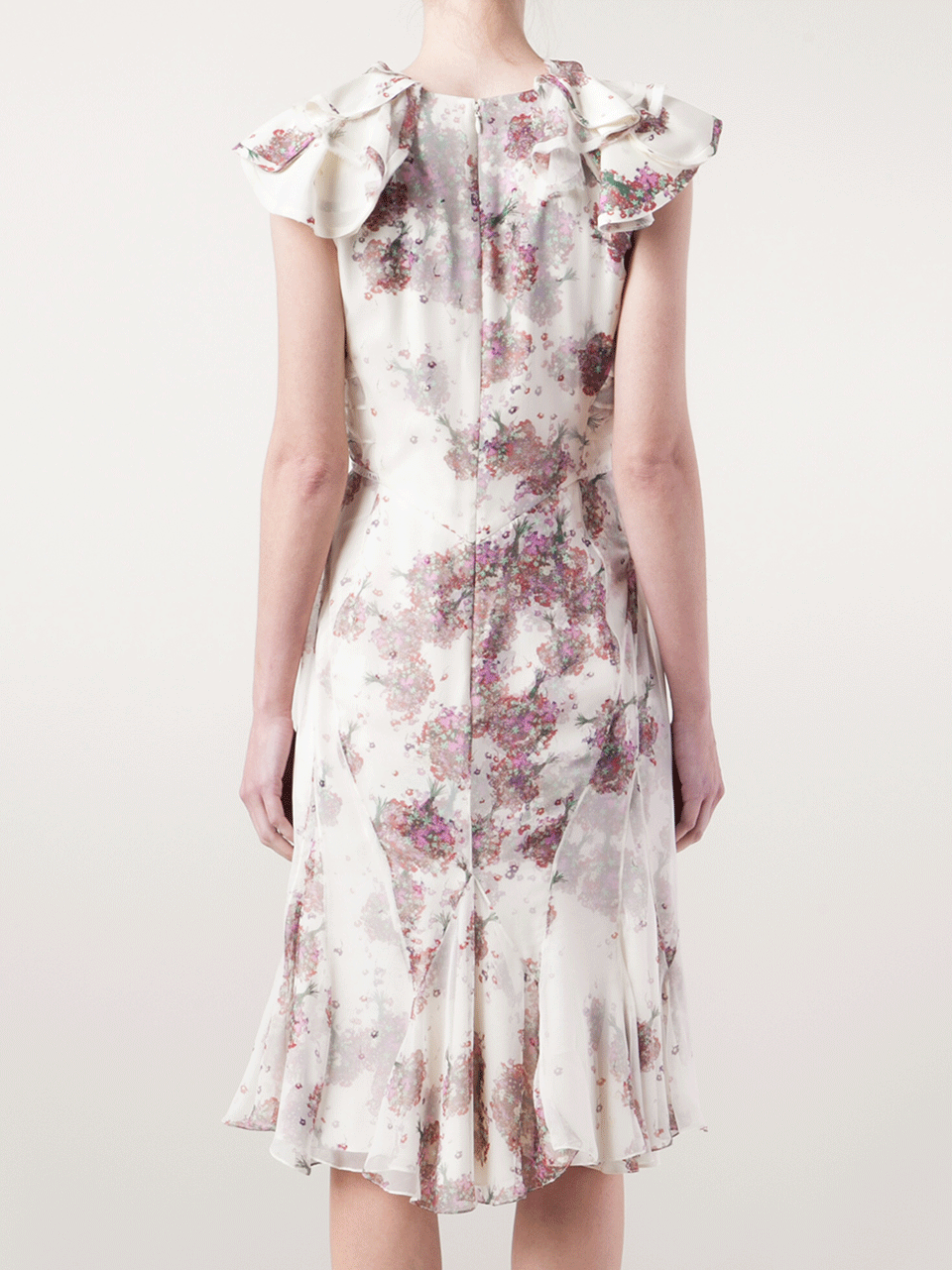 ZAC POSEN-Short Sleeve Print Dress-IVORY