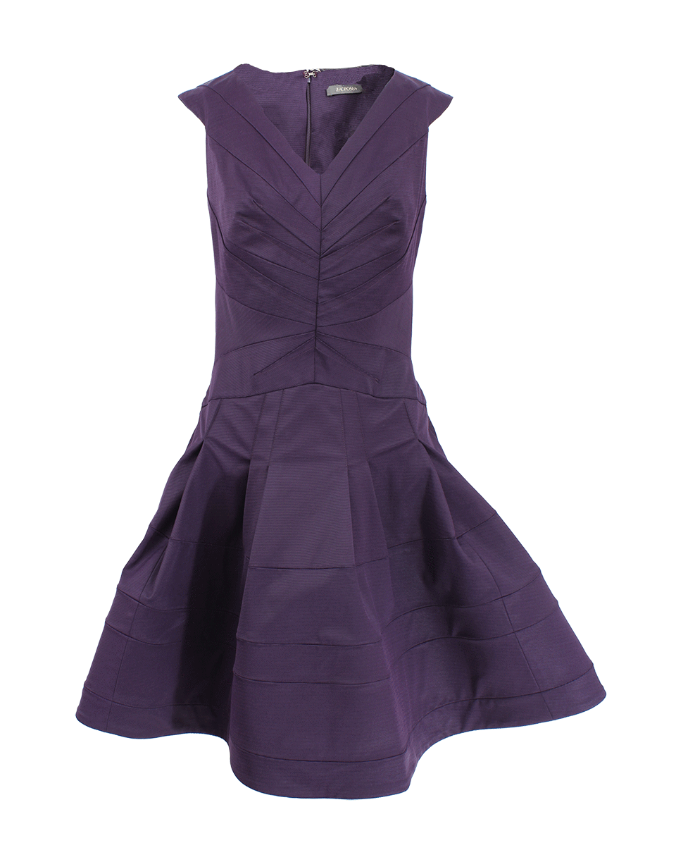 ZAC POSEN-V-Neck Cocktail Dress-