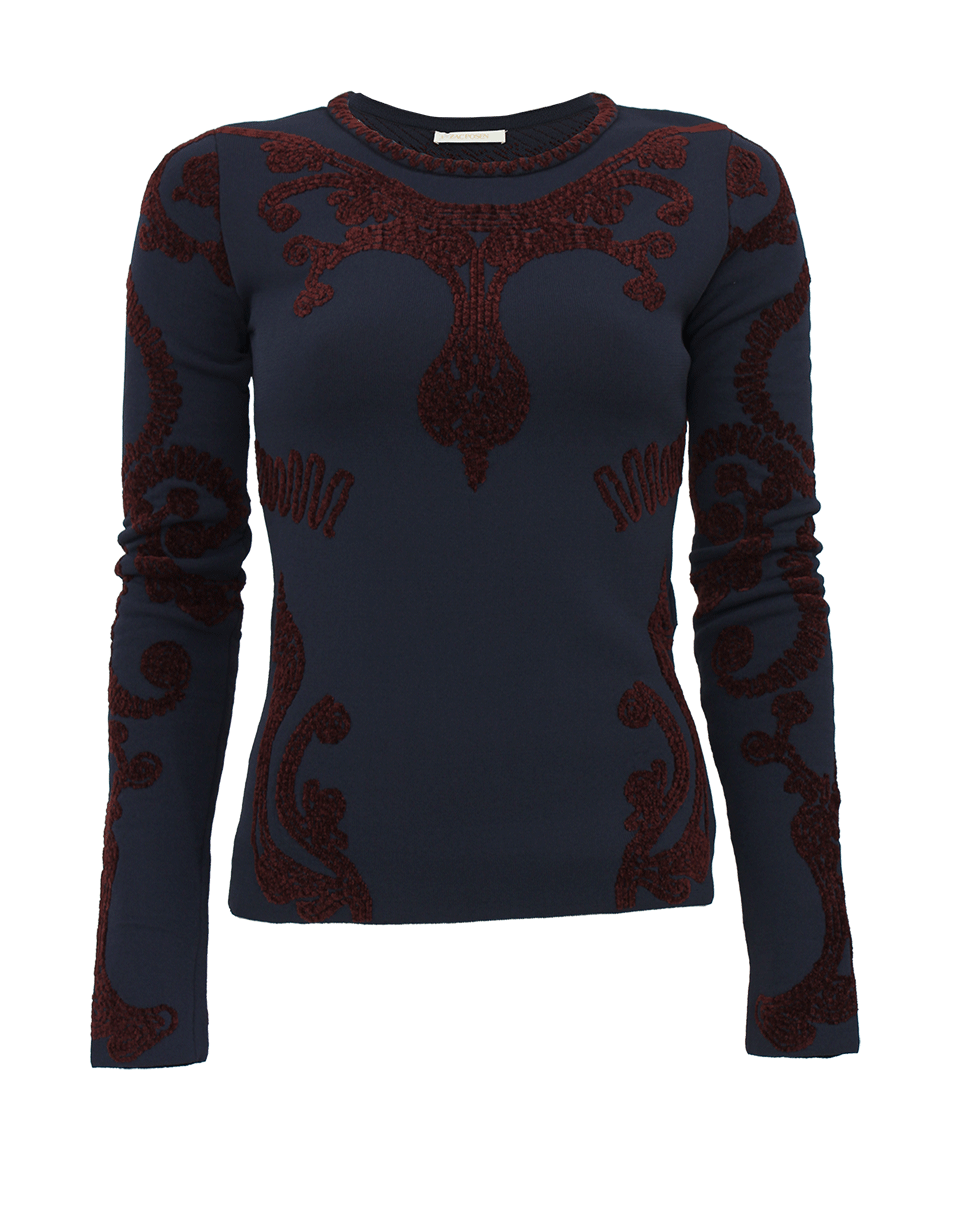 ZAC POSEN-Chenille Jacquard Top-