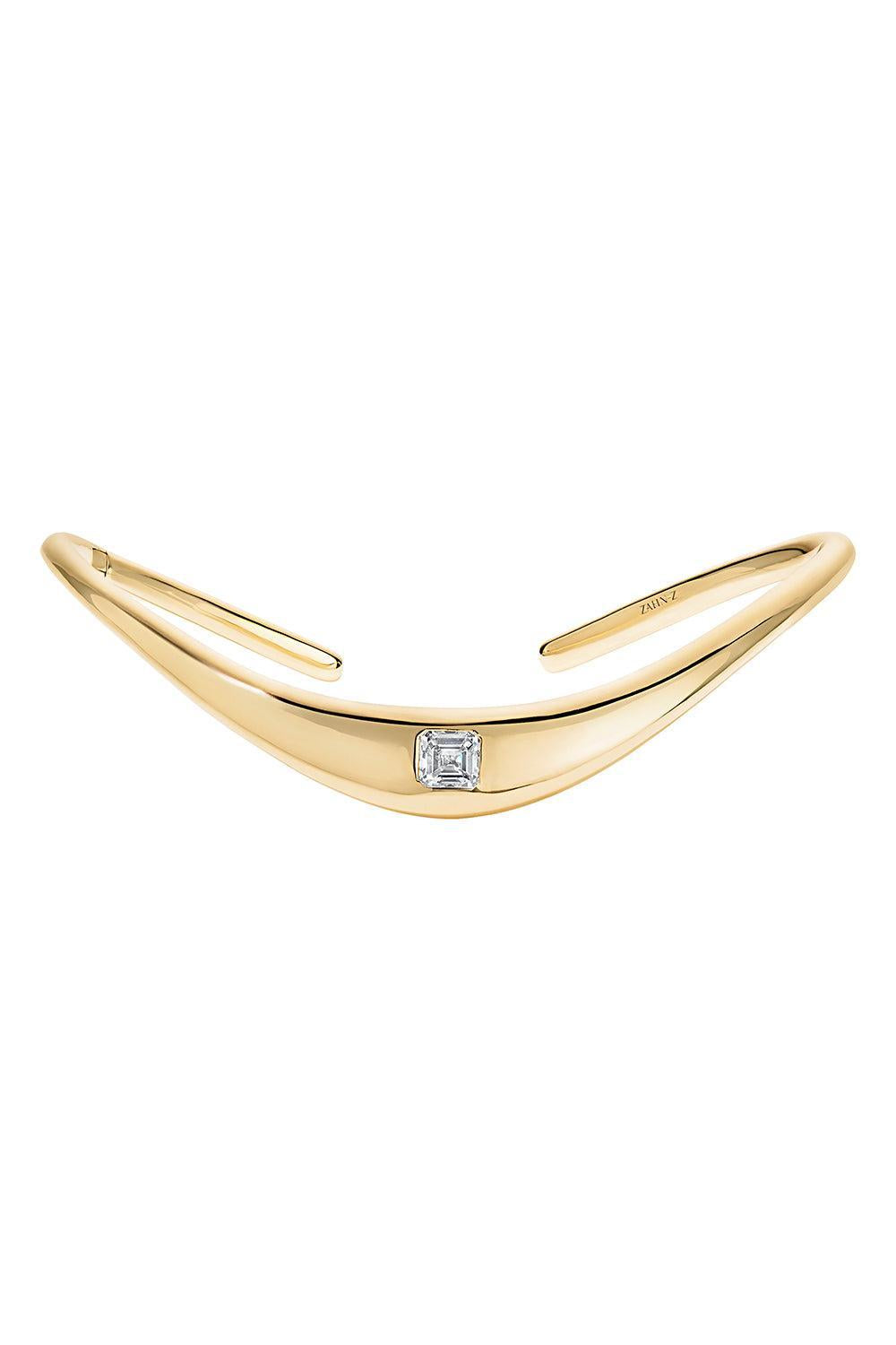 Diamond Zaha Snap Cuff Bracelet-YELLOW GOLD-JEWELRYFINE JEWELBRACELET O-ZAHN-Z
