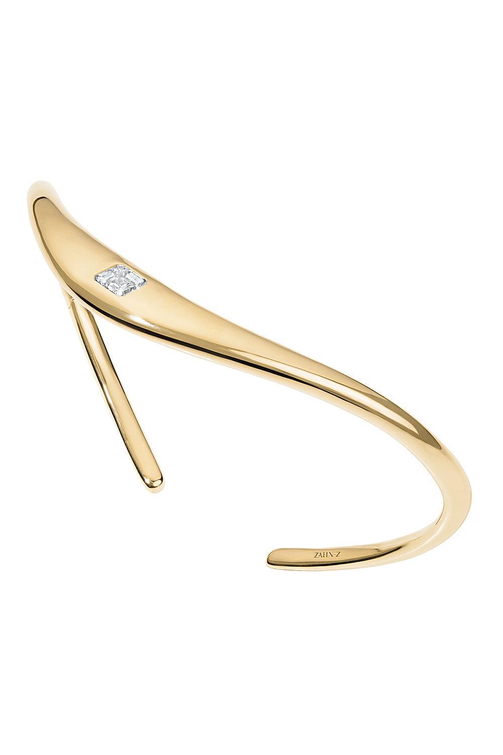 Diamond Zaha Snap Cuff Bracelet-YELLOW GOLD-JEWELRYFINE JEWELBRACELET O-ZAHN-Z