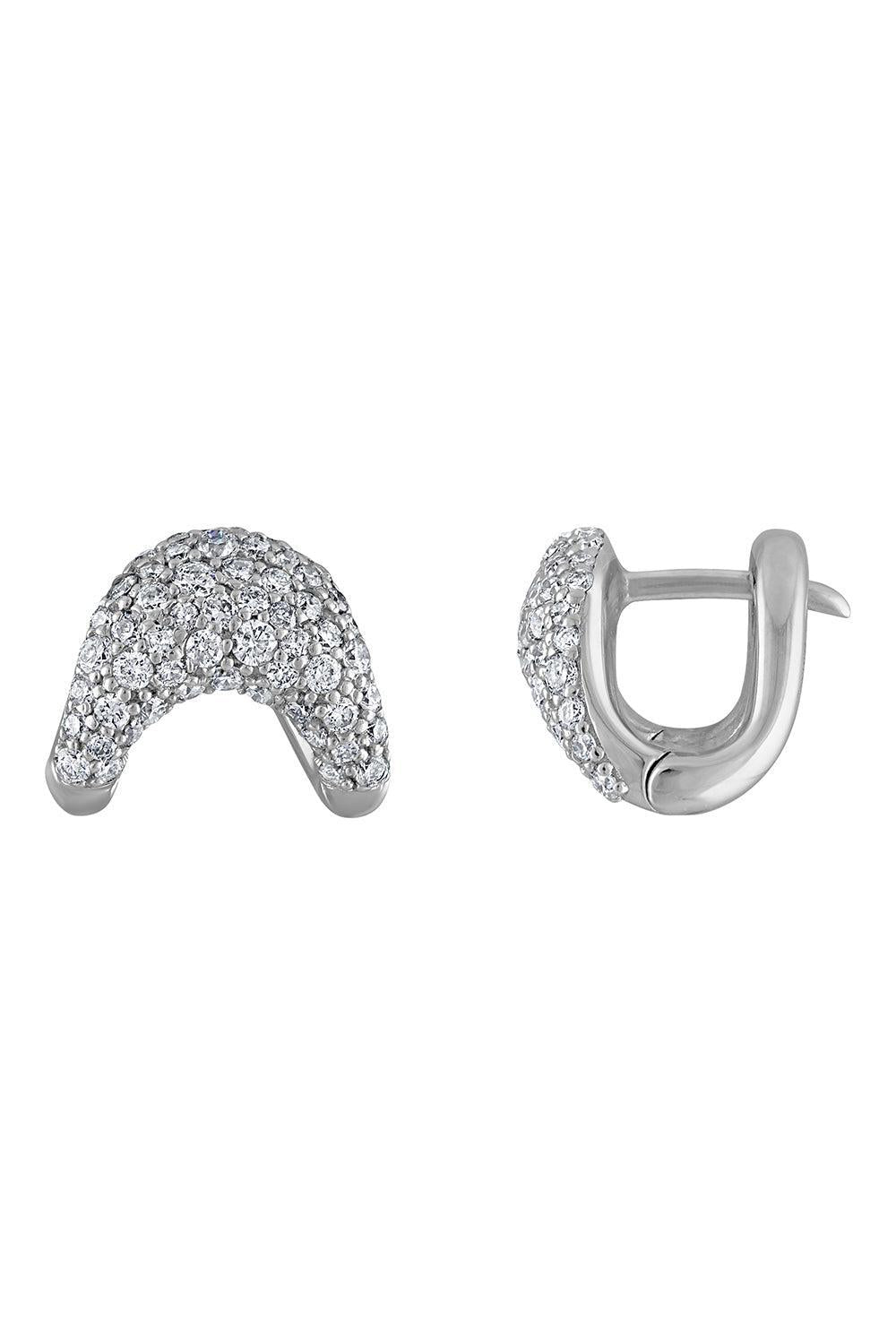 Diamond Zaha Huggie Earrings-WHITE GOLD-JEWELRYFINE JEWELEARRING-ZAHN-Z