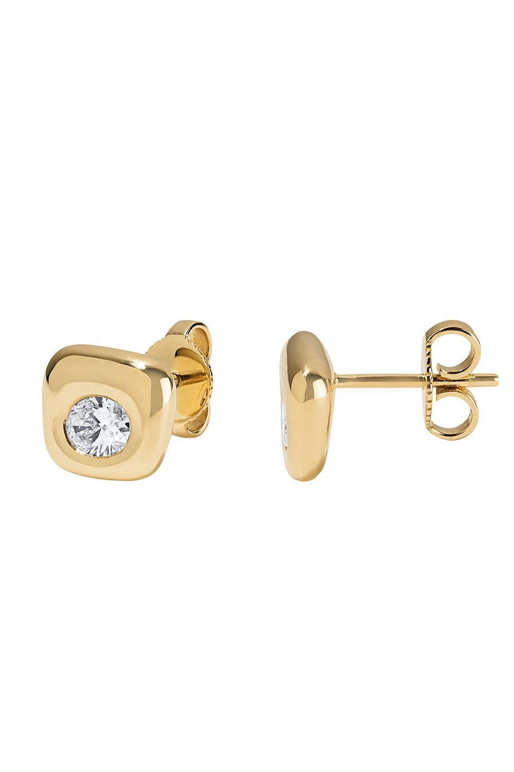 Diamond Beluga Stud Earrings-YELLOW GOLD-JEWELRYFINE JEWELEARRING-ZAHN-Z