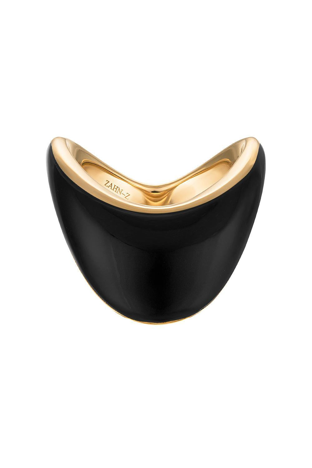 Onyx Big Zaha Ring-YELLOW GOLD-6.5-JEWELRYFINE JEWELRING-ZAHN-Z