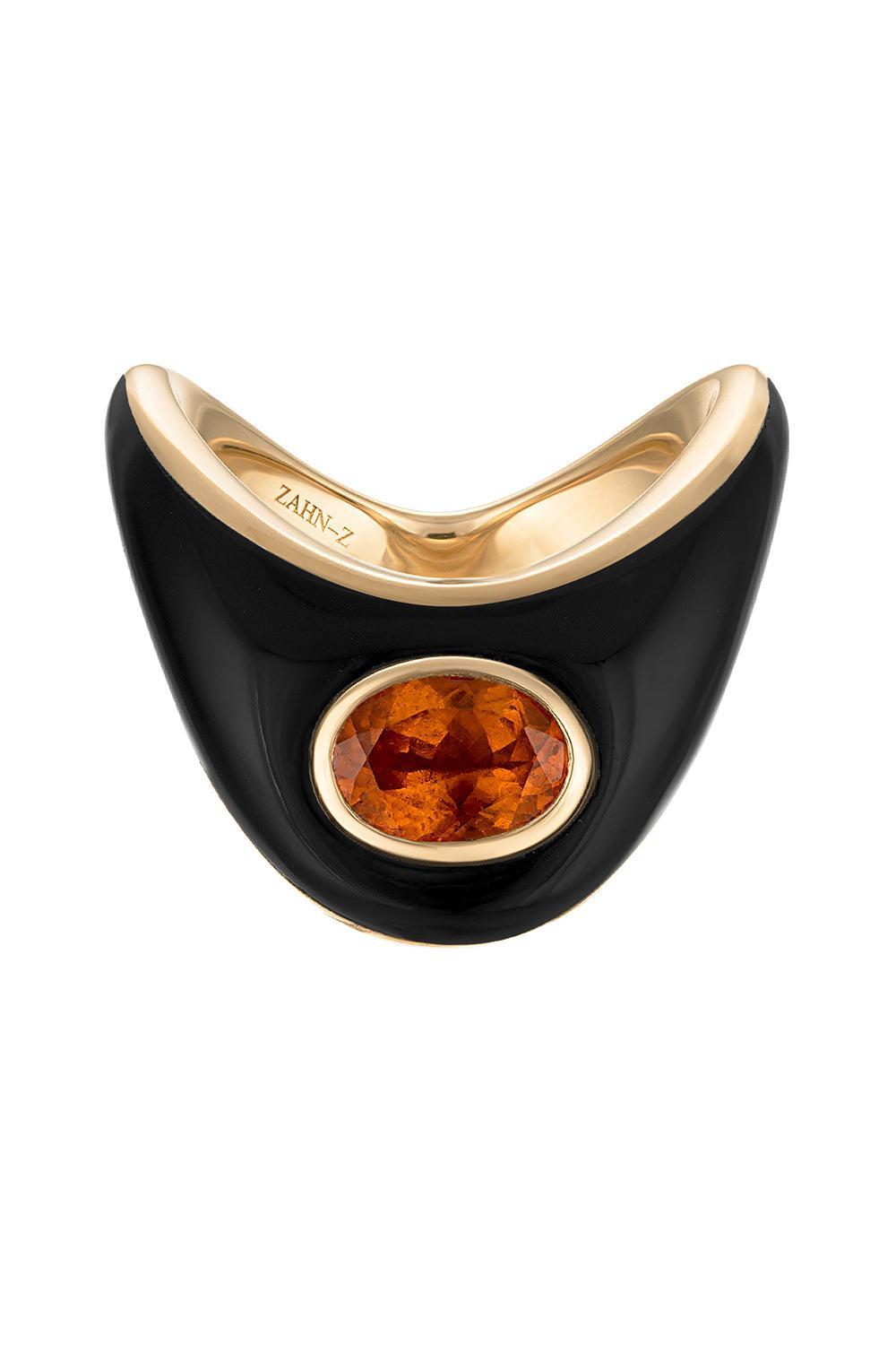 Onyx Citrine Big Zaha Ring-YELLOW GOLD-6.5-JEWELRYFINE JEWELRING-ZAHN-Z