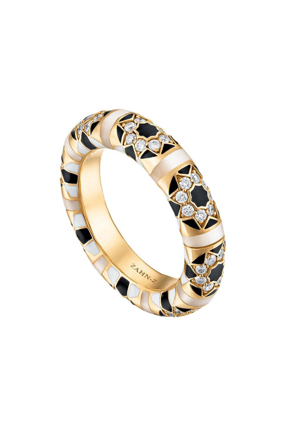 Pearl Diamond Sadaf Ring-YELLOW GOLD-6.5-JEWELRYFINE JEWELRING-ZAHN-Z