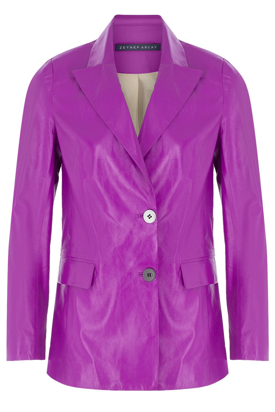ZEYNEP ARCAY-Fitted Leather Blazer-
